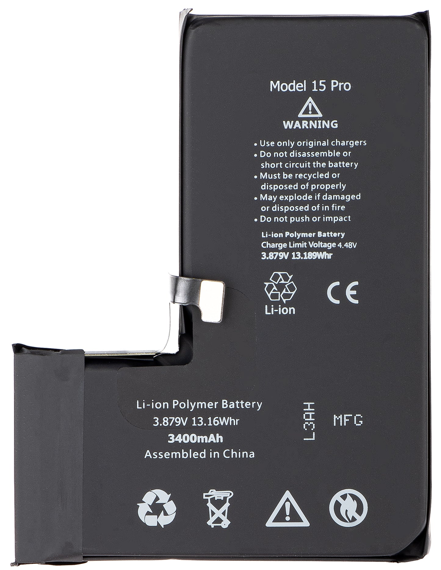 Apple iPhone 15 Pro Battery, High Capacity