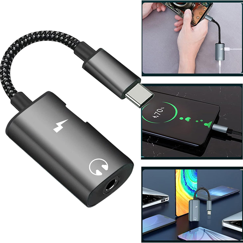 USB-C Audio Adapter - USB-C / 3.5mm Techsuit AC22 AcustiCore, Gray