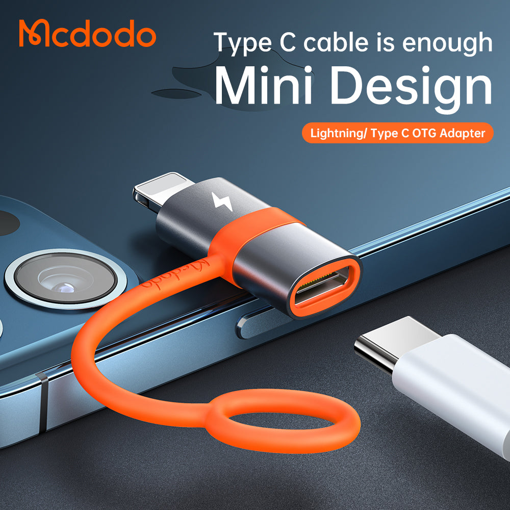 USB-C - Lightning McDodo OT-0510 Data and Charging Adapter, Gray