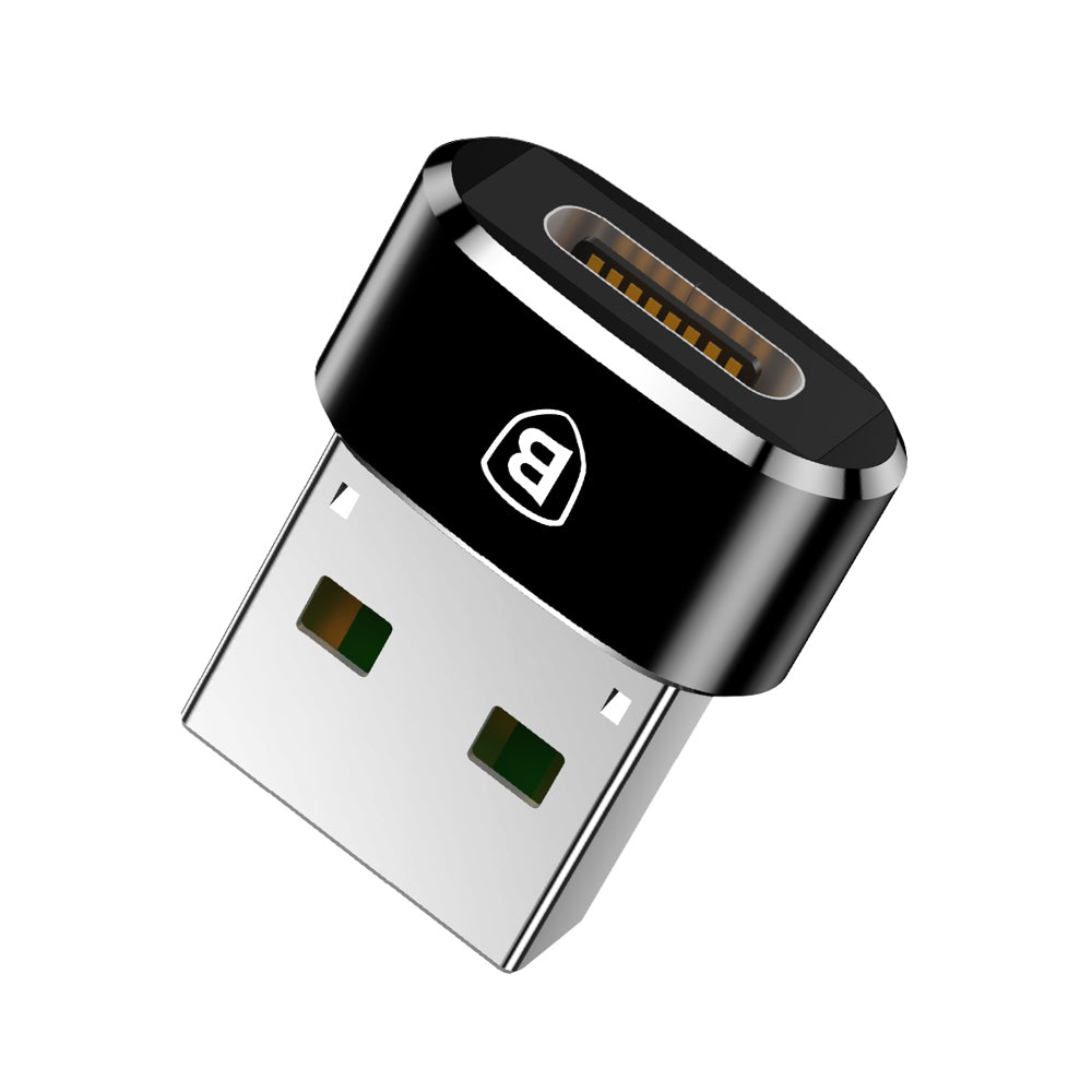 USB-C - USB-A Baseus Data and Charging Adapter, Black CAAOTG-01