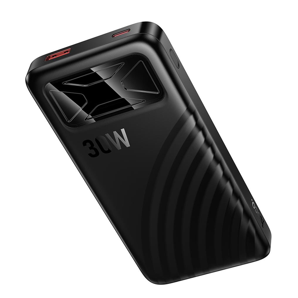 HOCO Q42 External Battery, 10000mAh, 30W, QC + PD, 1 x USB-A - 1 x USB-C, Black