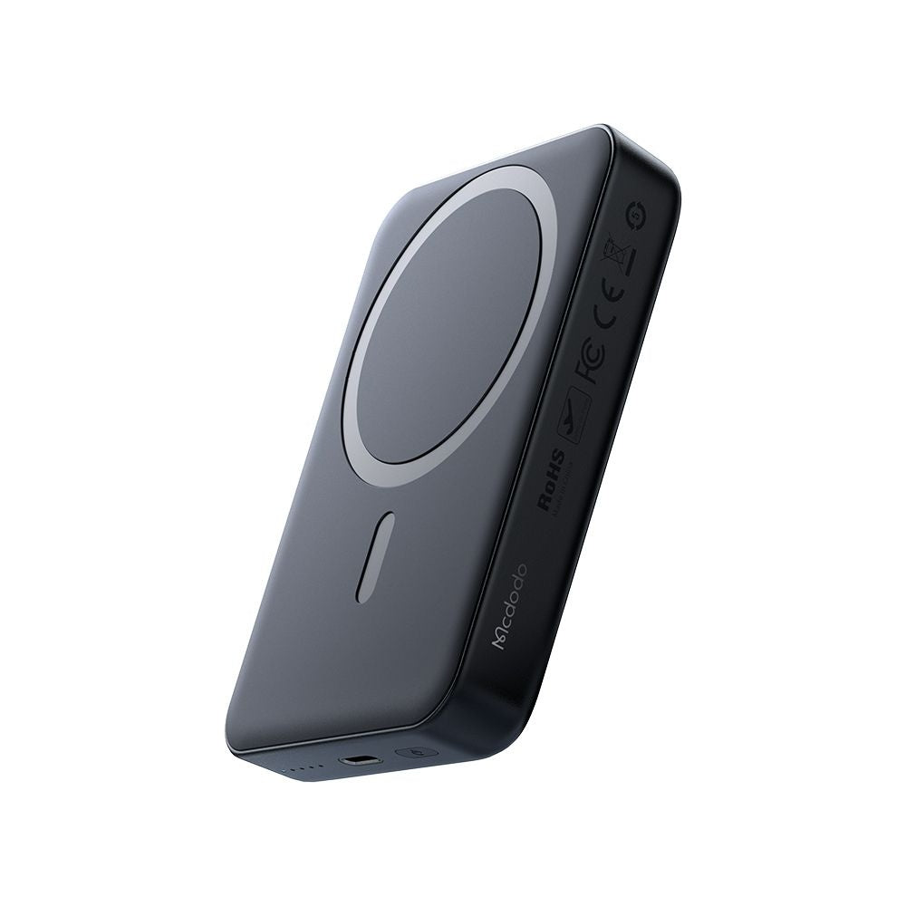McDodo MC-4261 Ambilight Wireless External Battery, 10000mAh, 20W, PD + FQI, 1 x QI - 1 x USB-C, Black