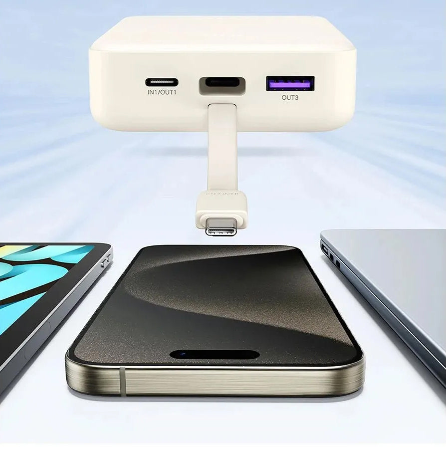 UGREEN PB521 External Battery, 20000mAh, 30W, QC + PD, 1 x USB-A - 2 x USB-C, White