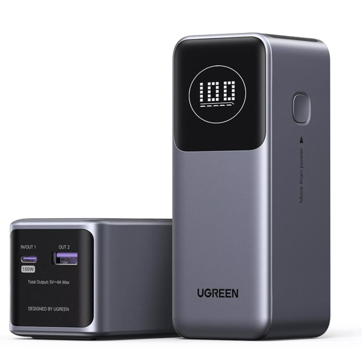 UGREEN PB724 External Battery, 12000mAh, 100W, QC + PD, 1 x USB-A - 1 x USB-C, Gray