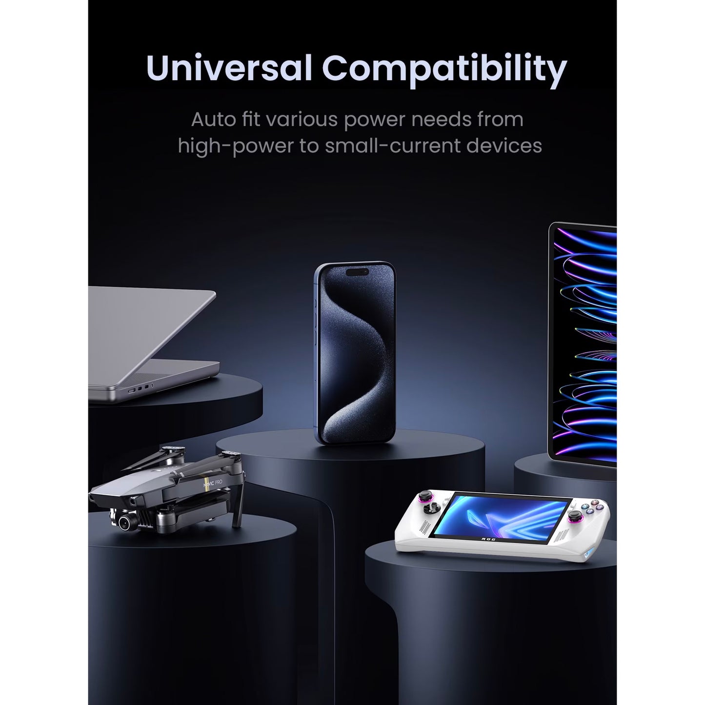 UGREEN PB770 External Battery, 48000mAh, 300W, QC + PD, 2 x USB-A - 3 x USB-C, Gray