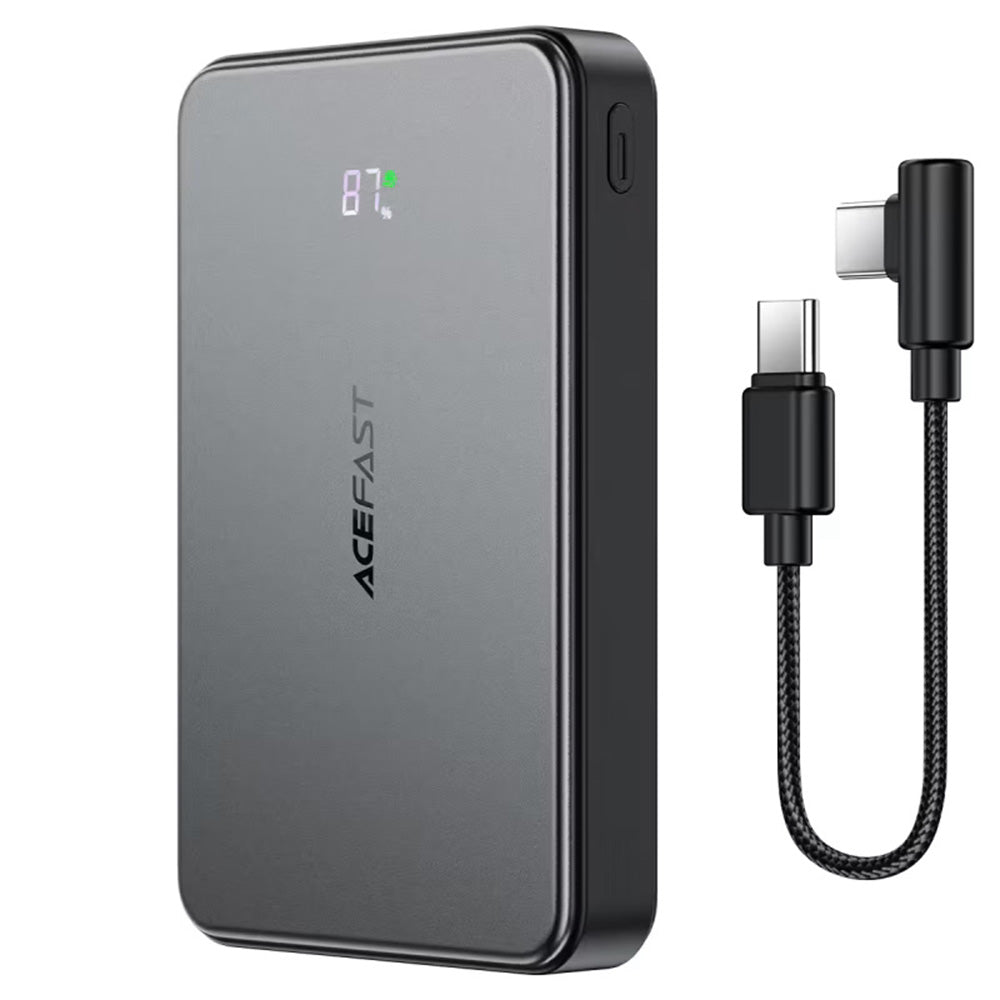 Acefast M31 Wireless External Battery, 10000mAh, 22.5W, QC + PD + FQI, 1 x QI - 1 x USB-A - 2 x USB-C, Black