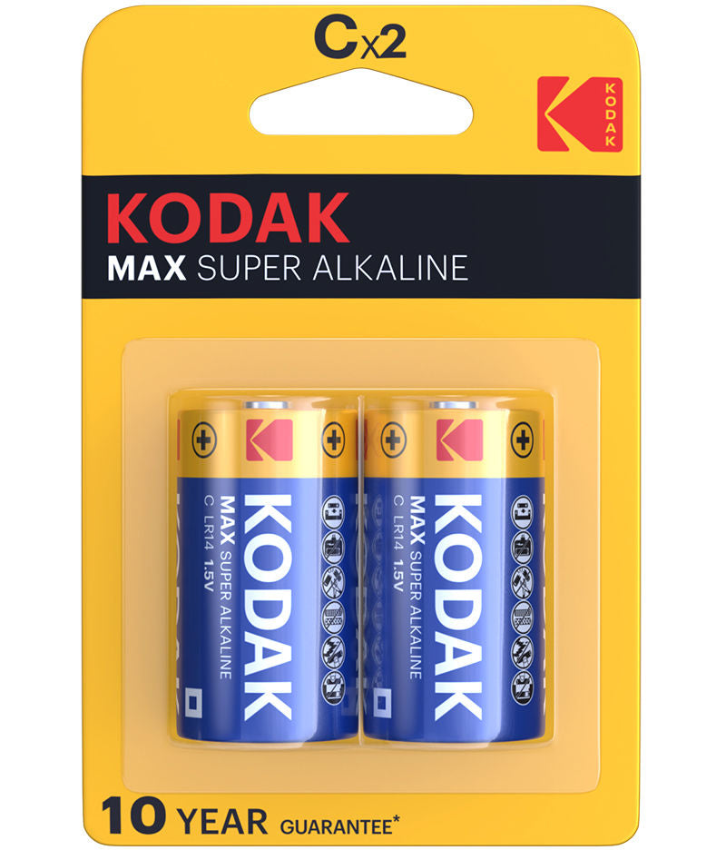 Kodak Max Super Alkaline Battery, LR14, Set of 2 pieces