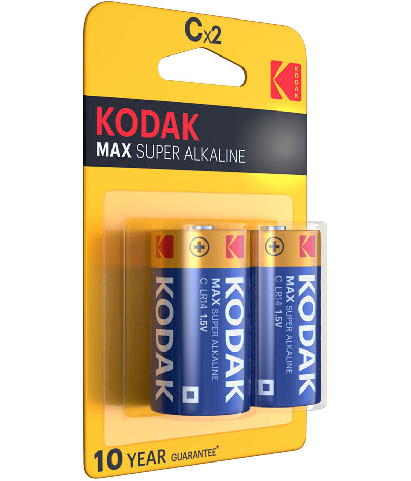 Kodak Max Super Alkaline Battery, LR14, Set of 2 pieces