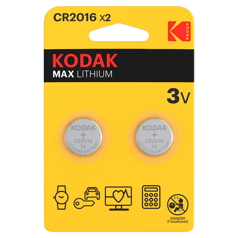 Kodak Max Battery, CR2016, Set of 2 pieces