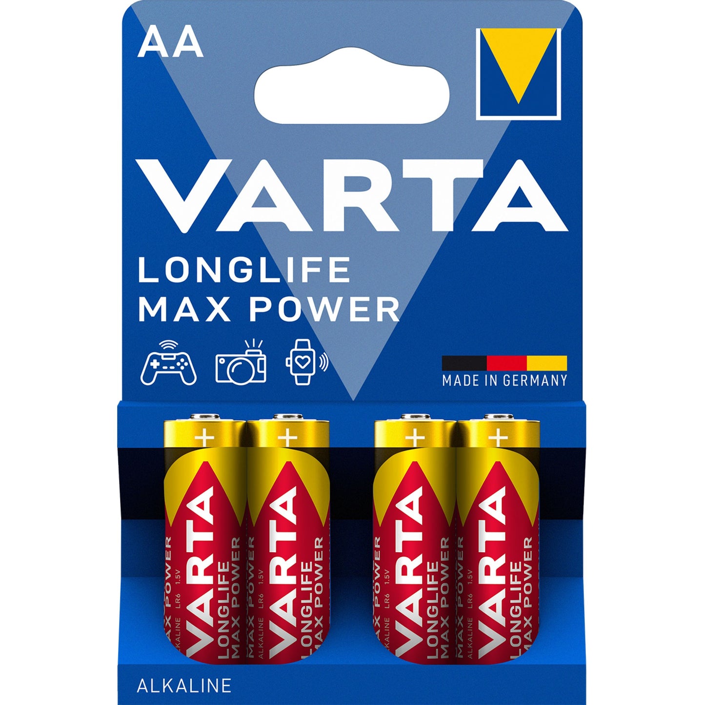 Varta Longlife Max Power 4706 Battery, AA / LR6, Set of 4 pieces