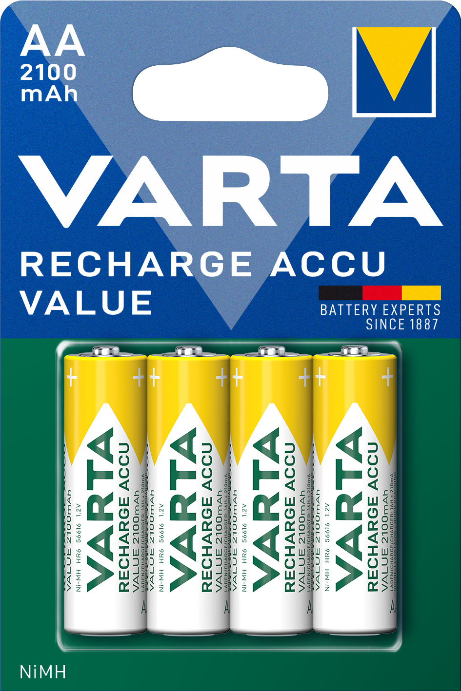 Rechargeable Battery Varta Professional, AA / LR6, 2100mAh, Set of 4 pieces