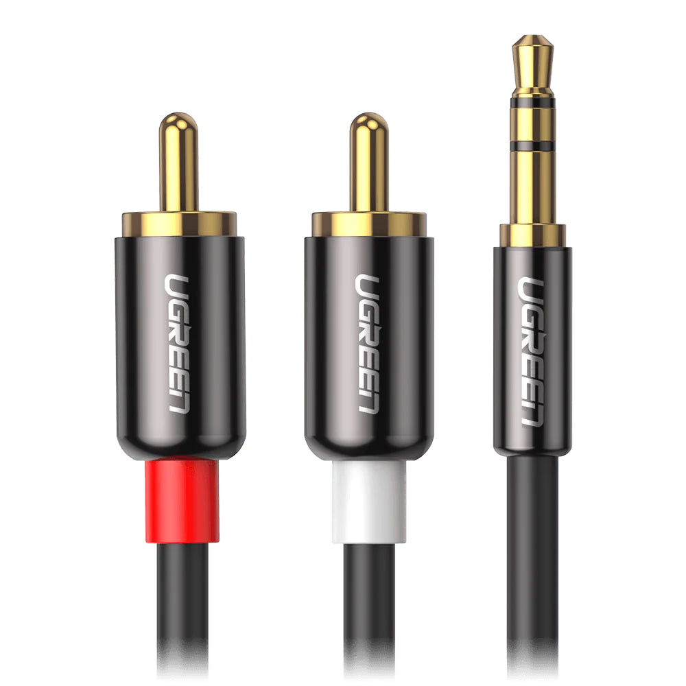 Audio Cable 3.5mm - 2 x RCA UGREEN AV116, 3m, Black