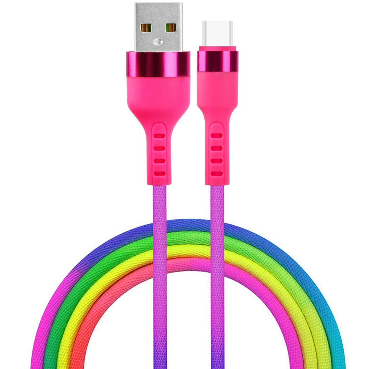 Setty USB-A to USB-C Data and Charging Cable, 18W, 1.2m, Multicolor