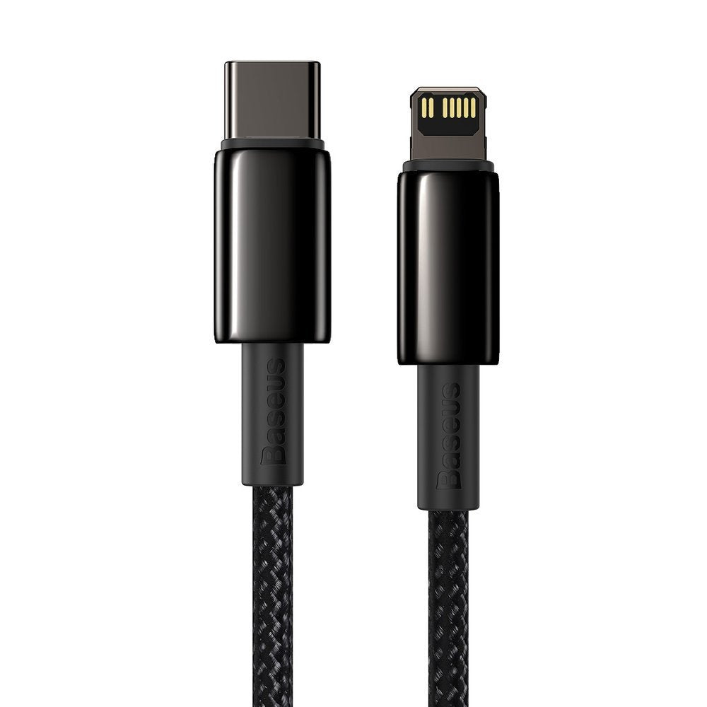 Data and Charging Cable USB-C - Lightning Baseus Tungsten Tungsten Gold, 20W, 2m, Black CATLWWJ-A01