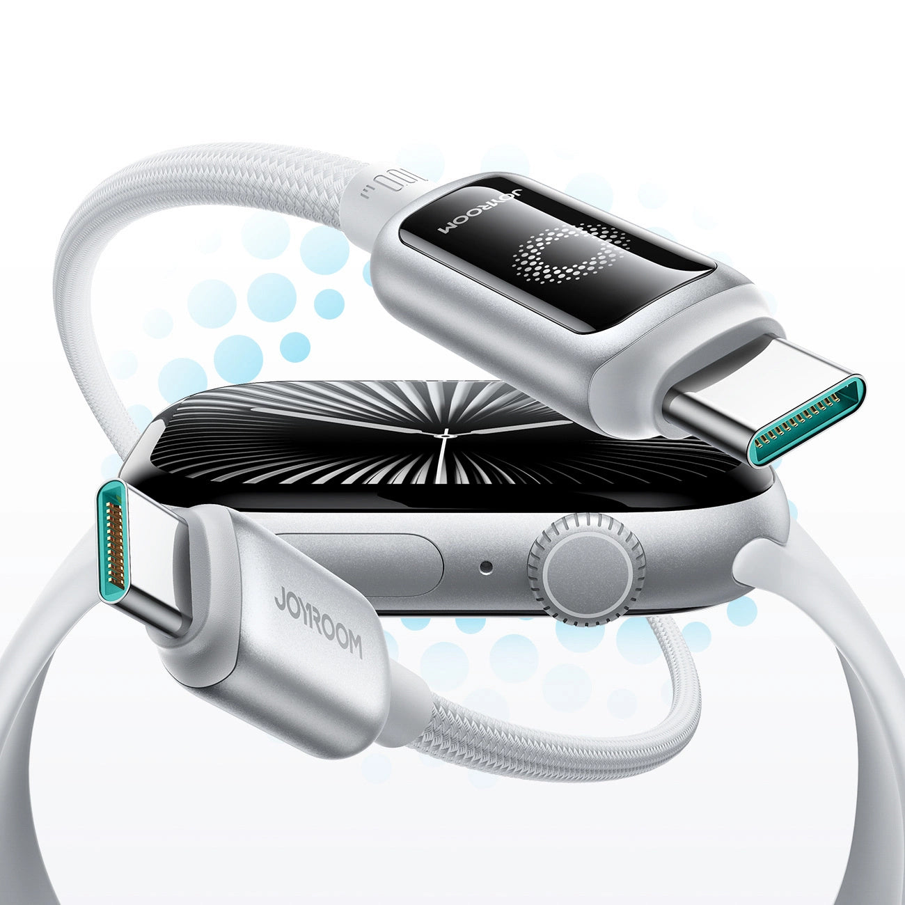 USB-C Data and Charging Cable - USB-C Joyroom S-A55 StarFlight Display, 100W, 1.2m, White