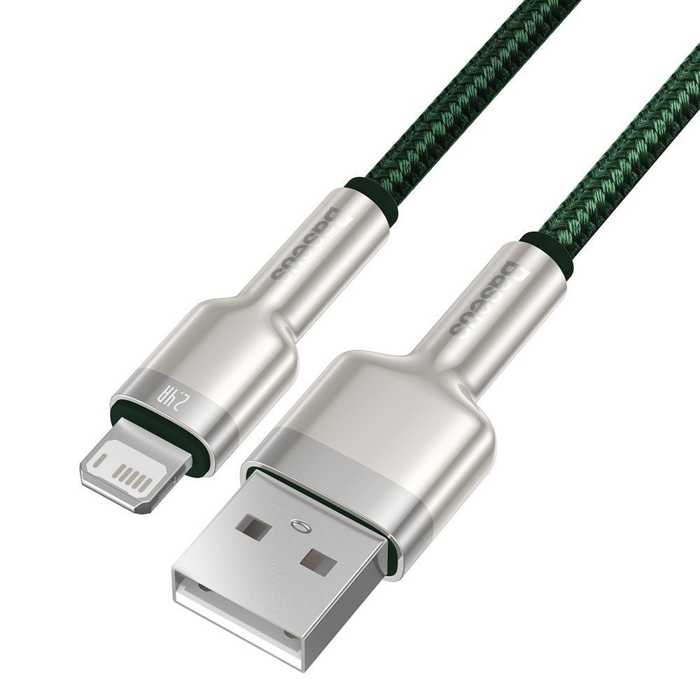 USB-A to Lightning Data and Charging Cable Baseus Cafule Metal Series, 18W, 1m, Green CALJK-A06