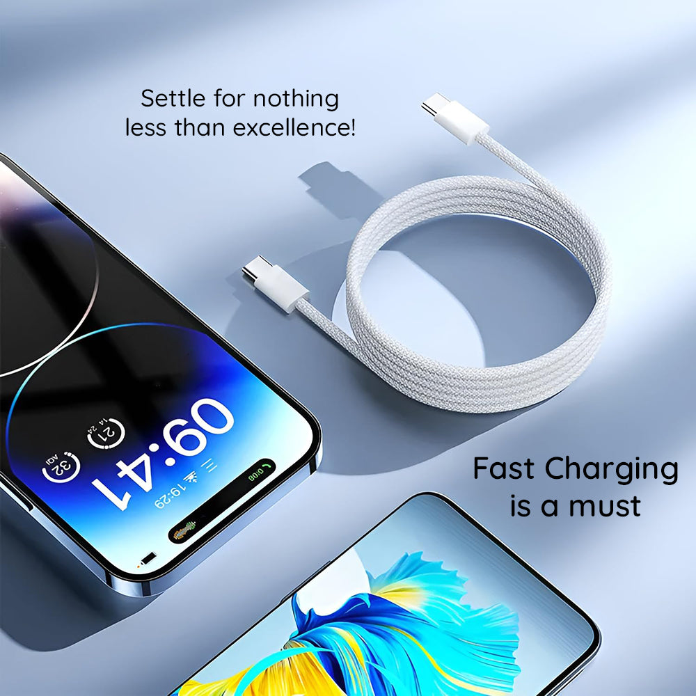 USB-C Data and Charging Cable - USB-C Lito LD04CC, 60W, 2m, White