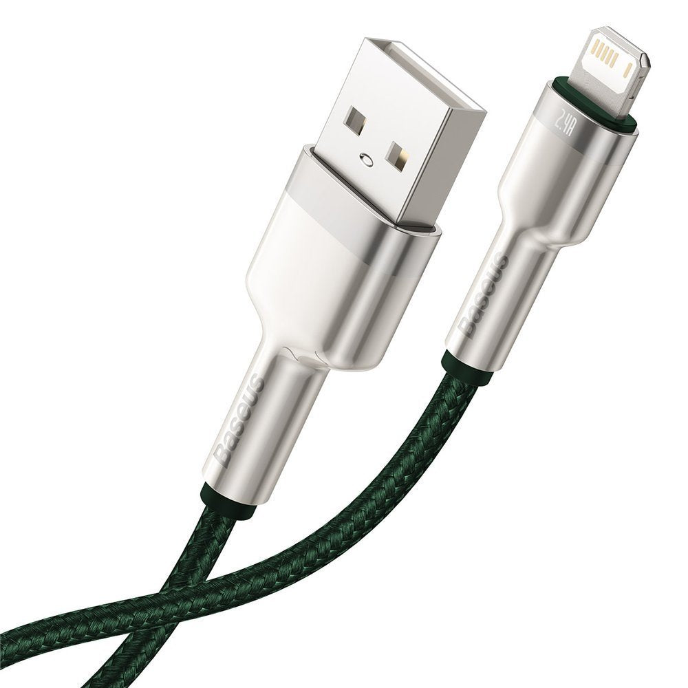USB-A to Lightning Data and Charging Cable Baseus Cafule Metal Series, 18W, 1m, Green CALJK-A06