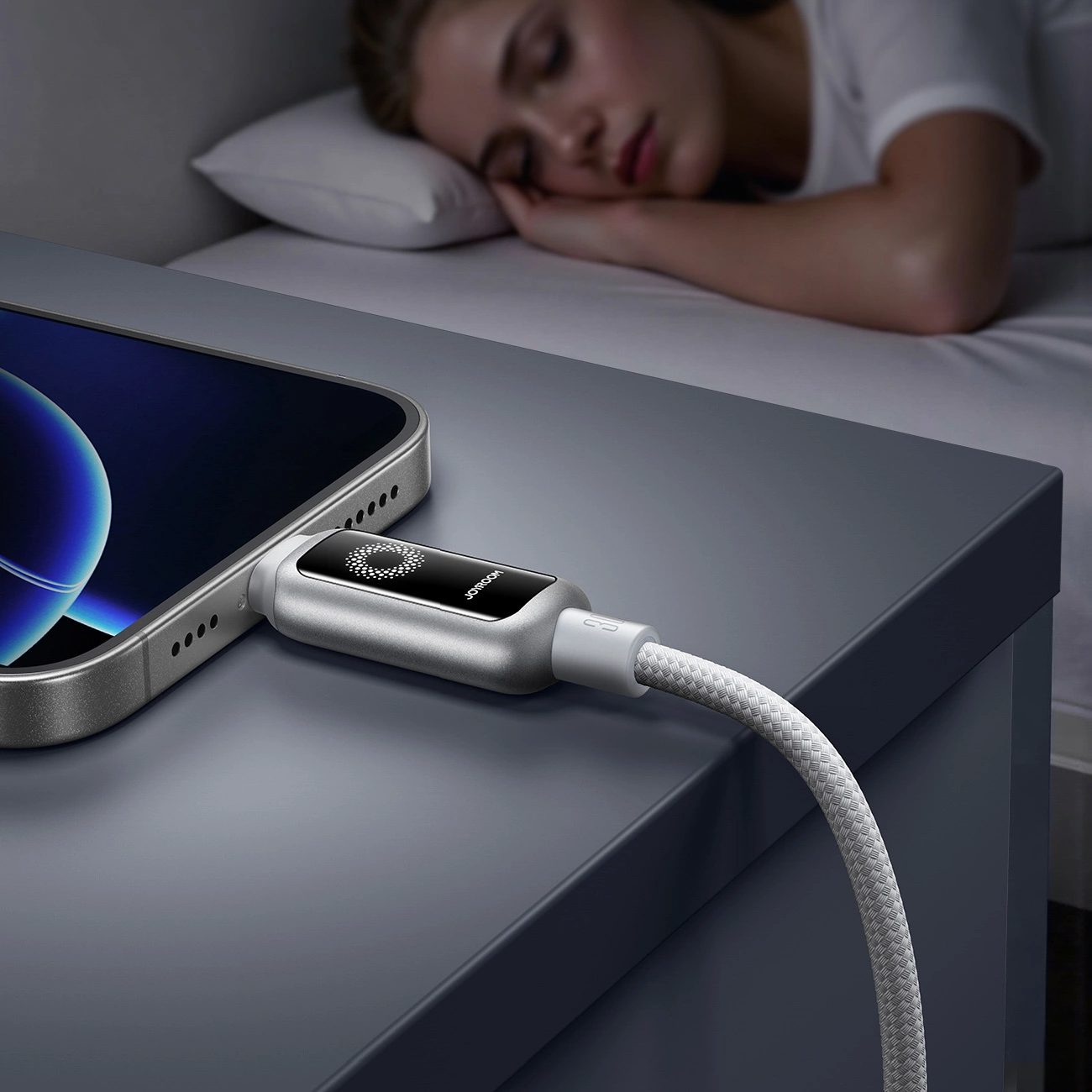 USB-C to Lightning Data and Charging Cable Joyroom S-A55 StarFlight Display, 30W, 1.2m, White