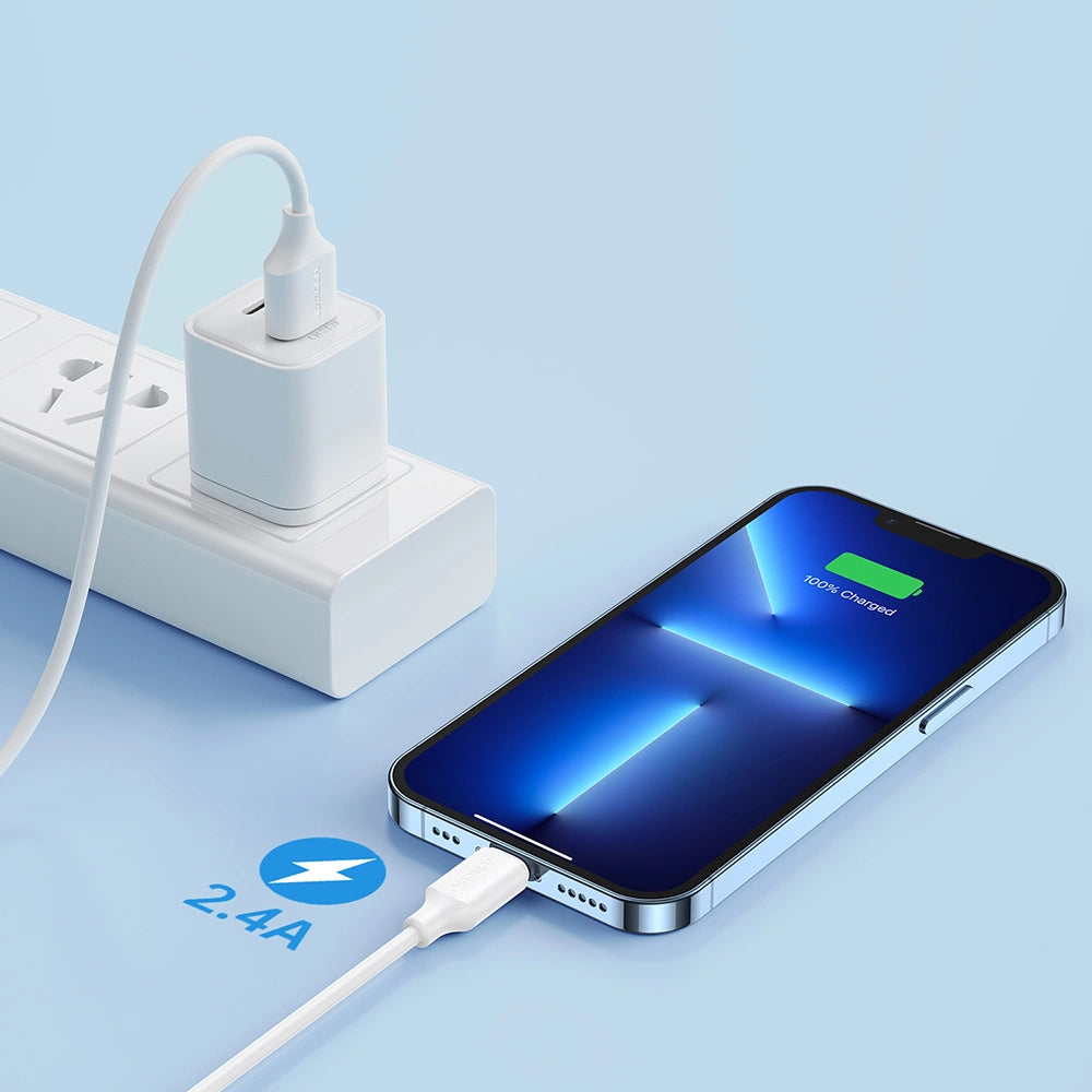 USB-A to Lightning Data and Charging Cable Joyroom S-A9, 18W, 1m, White