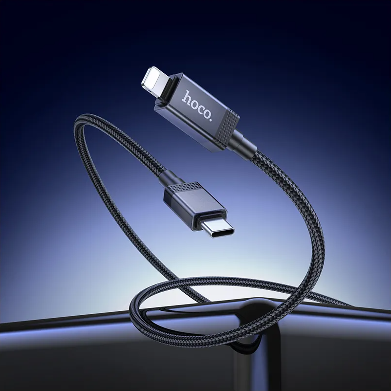 USB-C to Lightning Data and Charging Cable HOCO X118 Display, 27W, 1m, Black