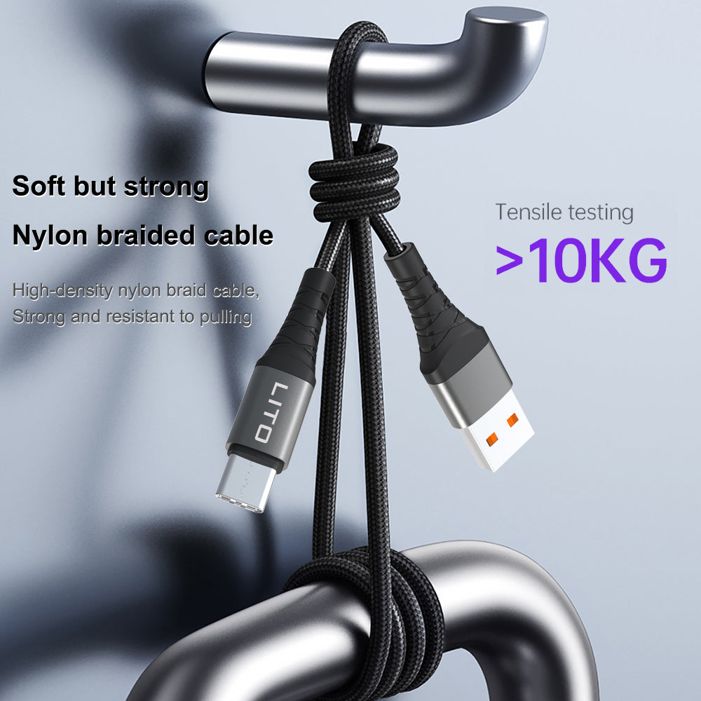 USB-A to Lightning Data and Charging Cable Lito LD08L, 18W, 1m, Black