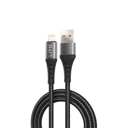 USB-A to Lightning Data and Charging Cable Lito LD22L, 18W, 2m, Black