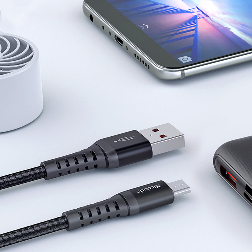 USB-A to microUSB Data and Charging Cable McDodo CA-2281, 18W, 1m, Black