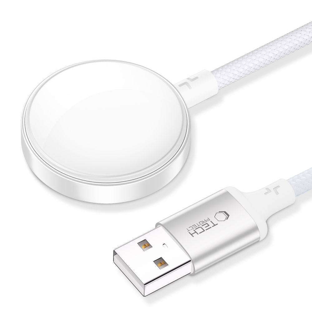 Tech-Protect MC02 UltraBoost Wireless Charger for Apple Watch Series, USB-A, White