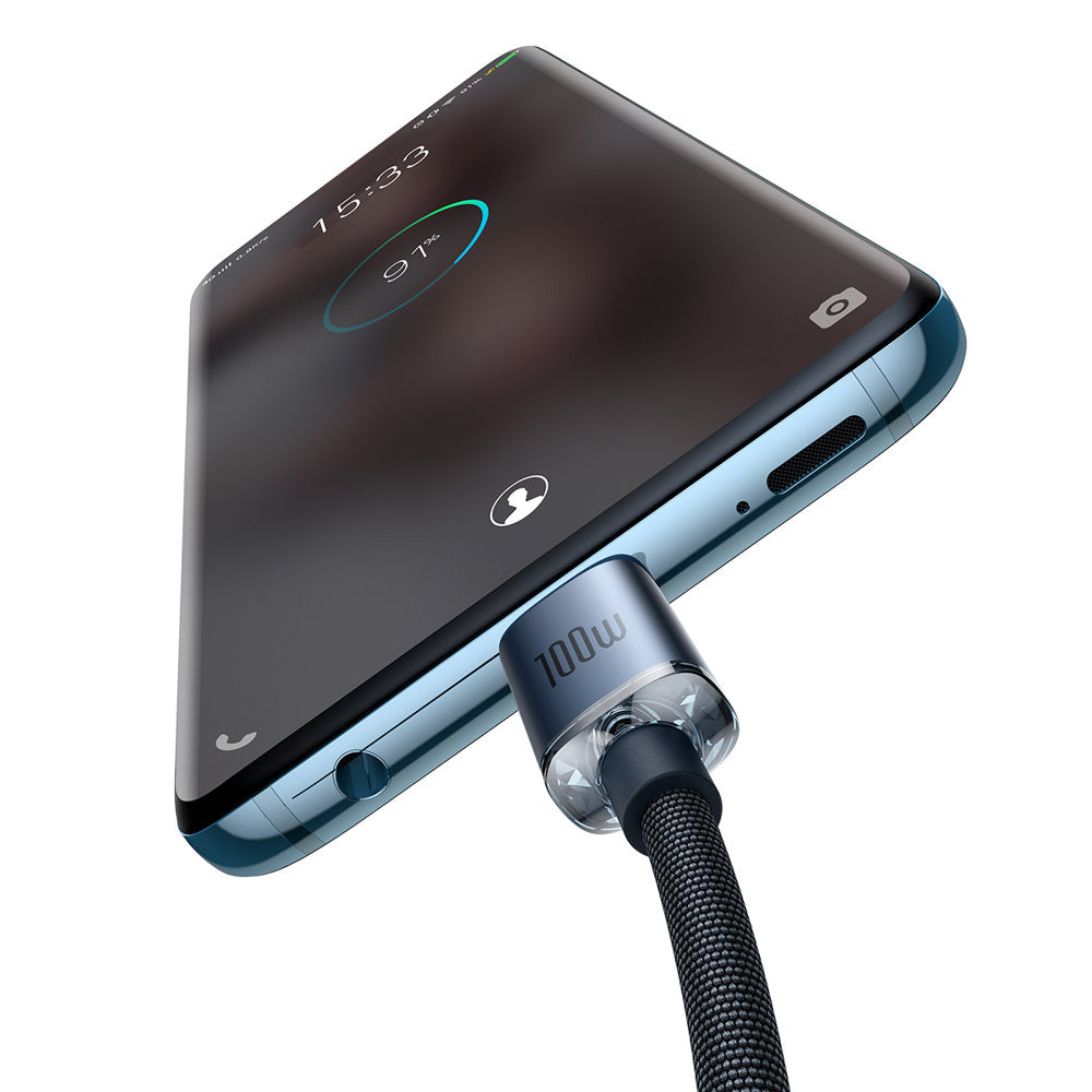 USB-C Data and Charging Cable - USB-C Baseus Crystal Shine Series, 100W, 1.2m, Black CAJY000601