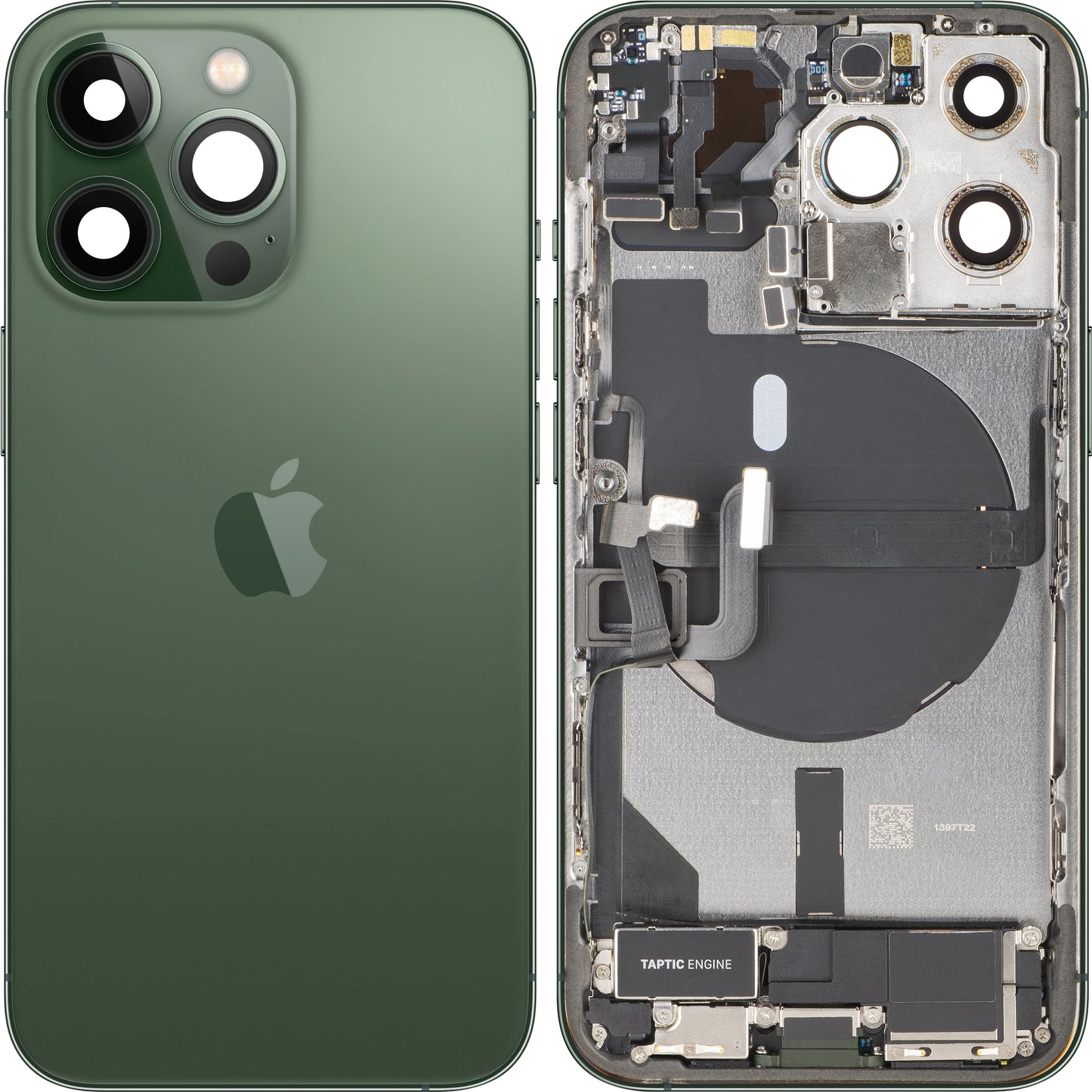 Apple iPhone 13 Pro Battery Cover, With Middle Frame, Full Parts, Green (Alpine Green), Swap