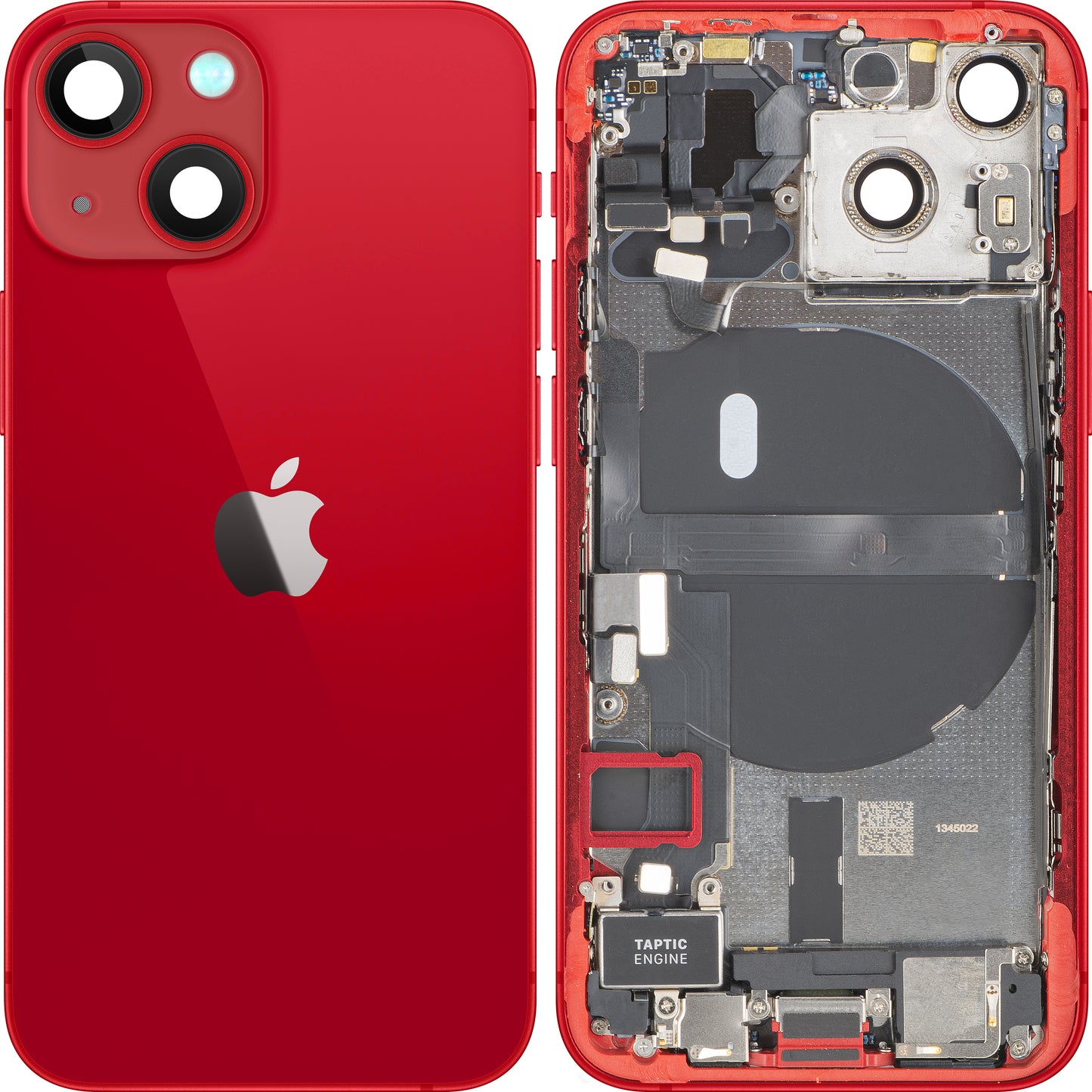 Apple iPhone 13 mini Battery Cover, With Middle Frame, Full Parts, Red, Swap
