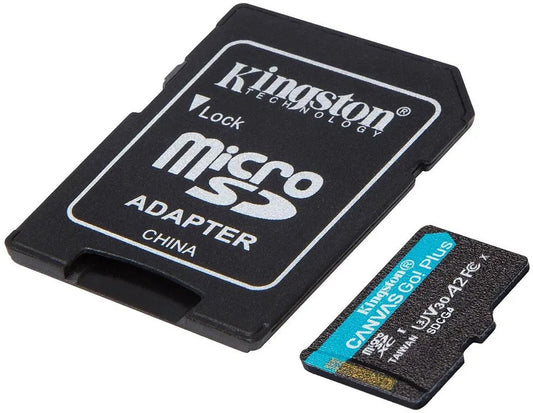 Kingston Canvas Go Plus microSDXC Memory Card Android A2, 128Gb, Class 10 / UHS-1 U3, With Adapter SDCG4/128GB
