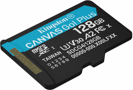 Kingston Canvas Go Plus Android A2 microSDXC Memory Card, 128Gb, Class 10 / UHS-1 U3 SDCG4/128GBSP