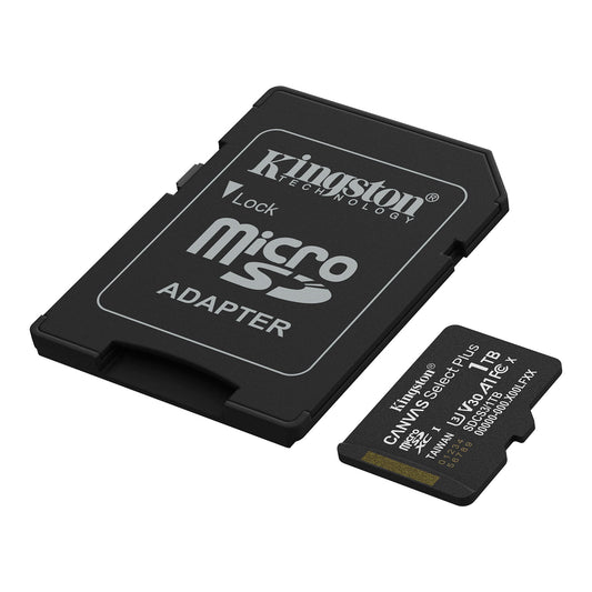 Kingston Canvas Select Plus Android A1 microSDXC Memory Card, 1TB, Class 10 / UHS-1 U3, With Adapter SDCS3/1TB