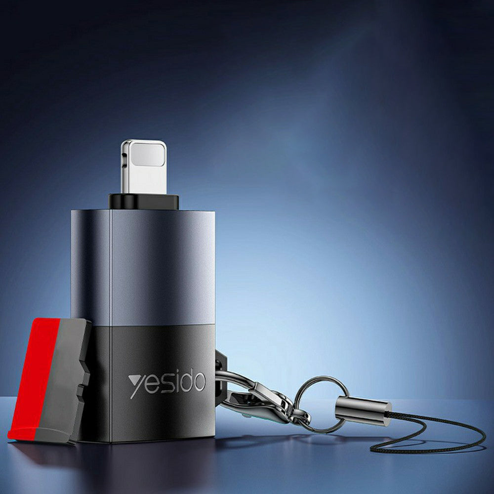 Lightning Card Reader Yesido GS38, microSD, Gray