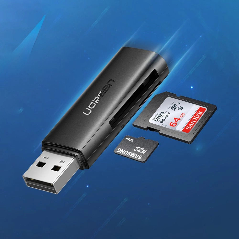 UGREEN CM264 USB 3.0 Card Reader, SD - microSD, Black