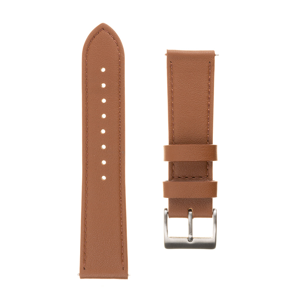 Fixed Leather Strap for Samsung Galaxy Watch / Huawei Watch Series, 20mm, Brown