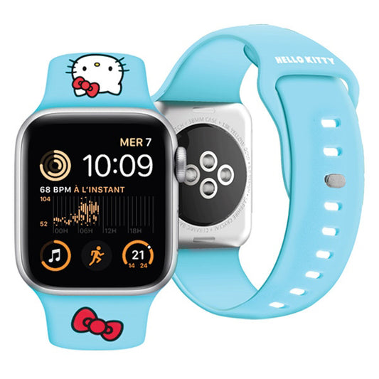 Hello Kitty Silicone Kitty Head Strap for Apple Watch 42mm / 41mm / 40mm / 38mm Series, Blue