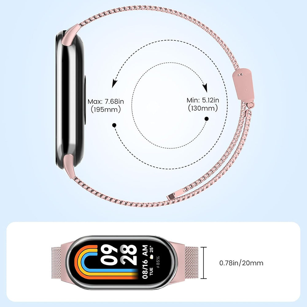 Techsuit W022 Strap for Xiaomi Smart Band 9 / 8, 15mm, Rose Gold