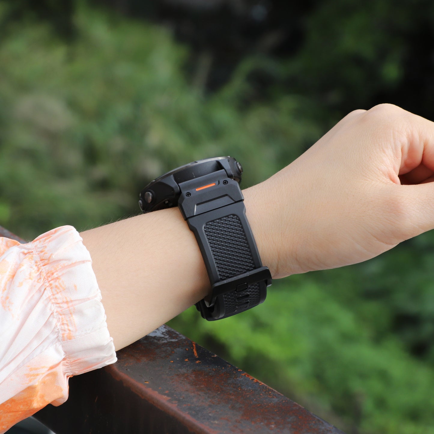 Techsuit W068 Strap for Garmin Watch Fenix Series, 26mm, Black Green
