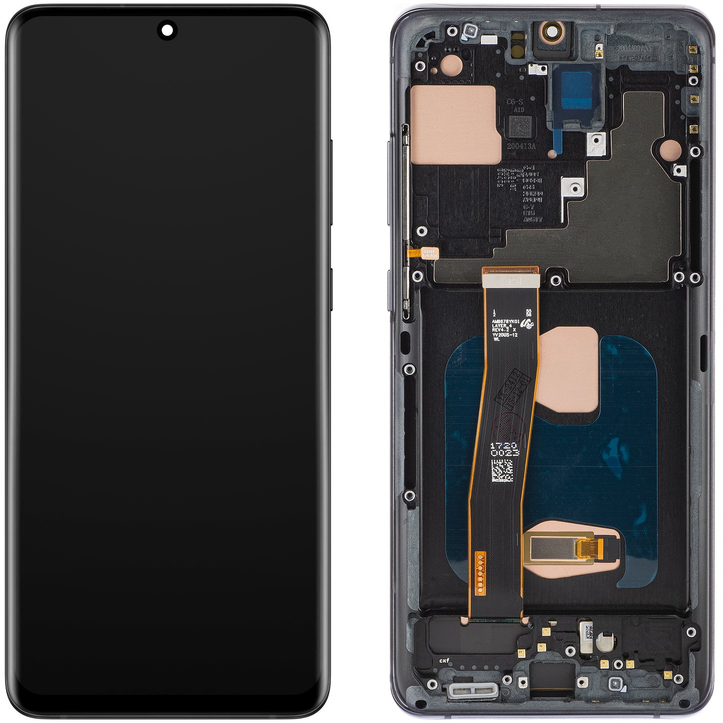 MP Touchscreen Display compatible with Samsung Galaxy S20 Ultra G988, with Frame, OLED Version, Black