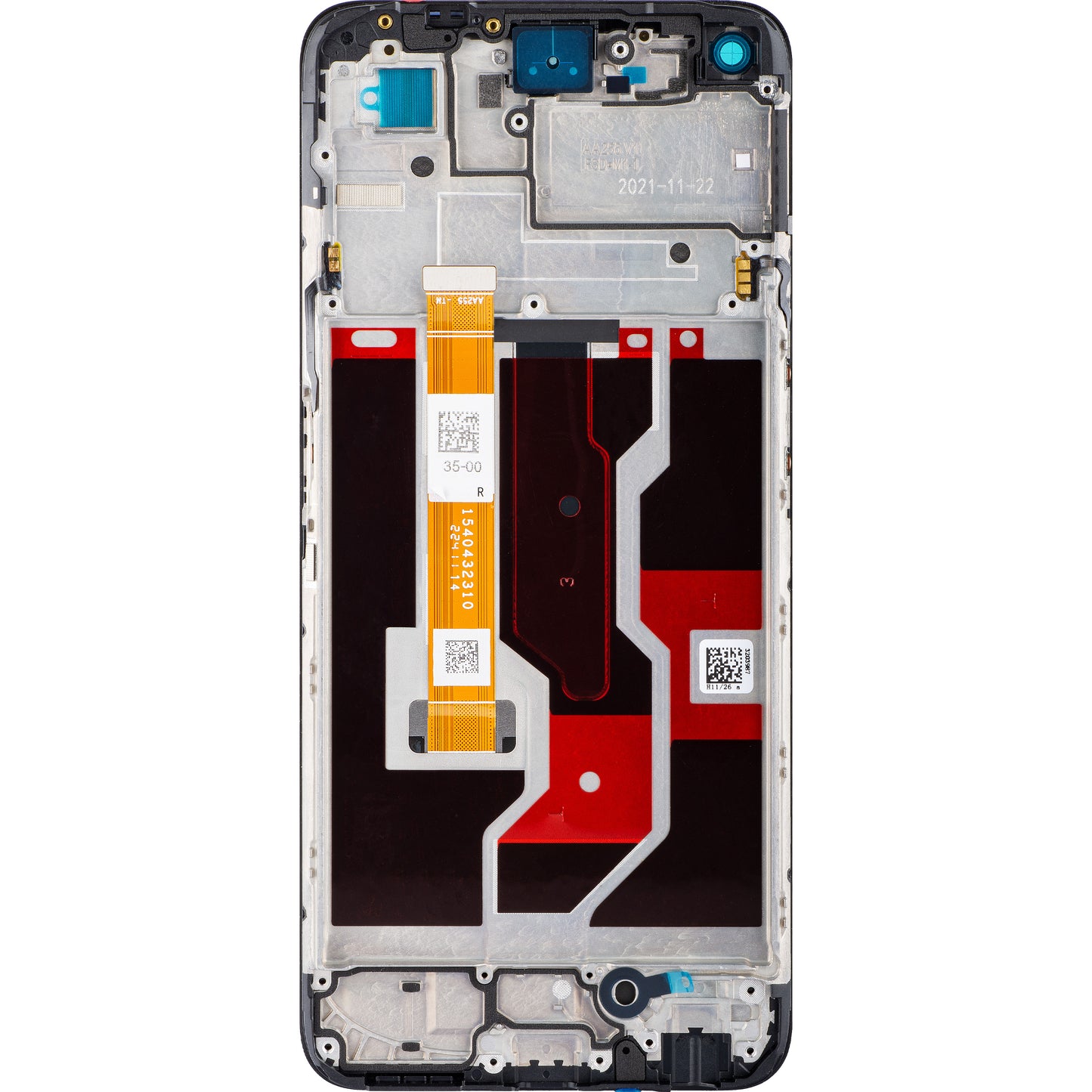 Oppo A96 Touchscreen Display with Frame, Black, Service Pack 4130058