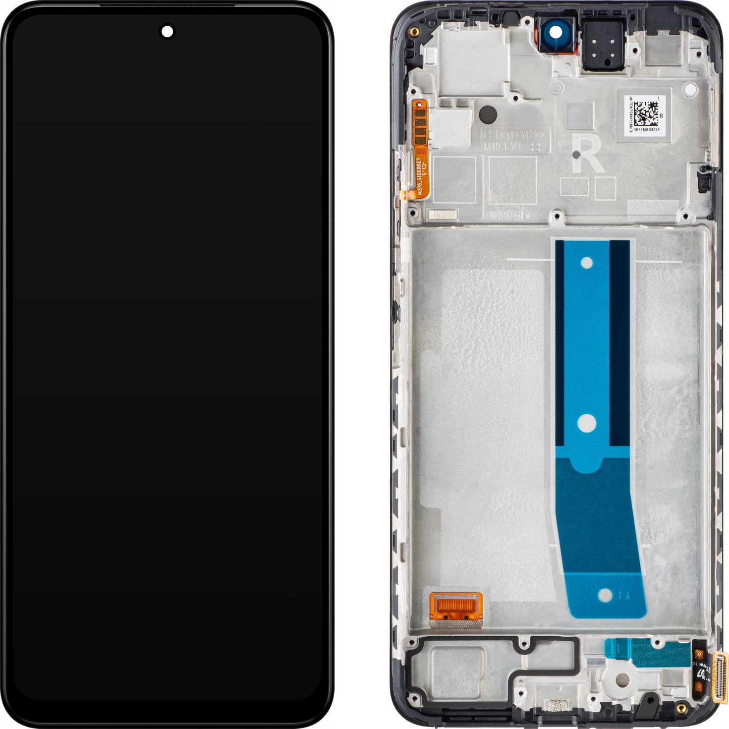 Xiaomi Redmi Note 12S Touchscreen Display with Frame, Black Onyx, Service Pack 560001K7SR00