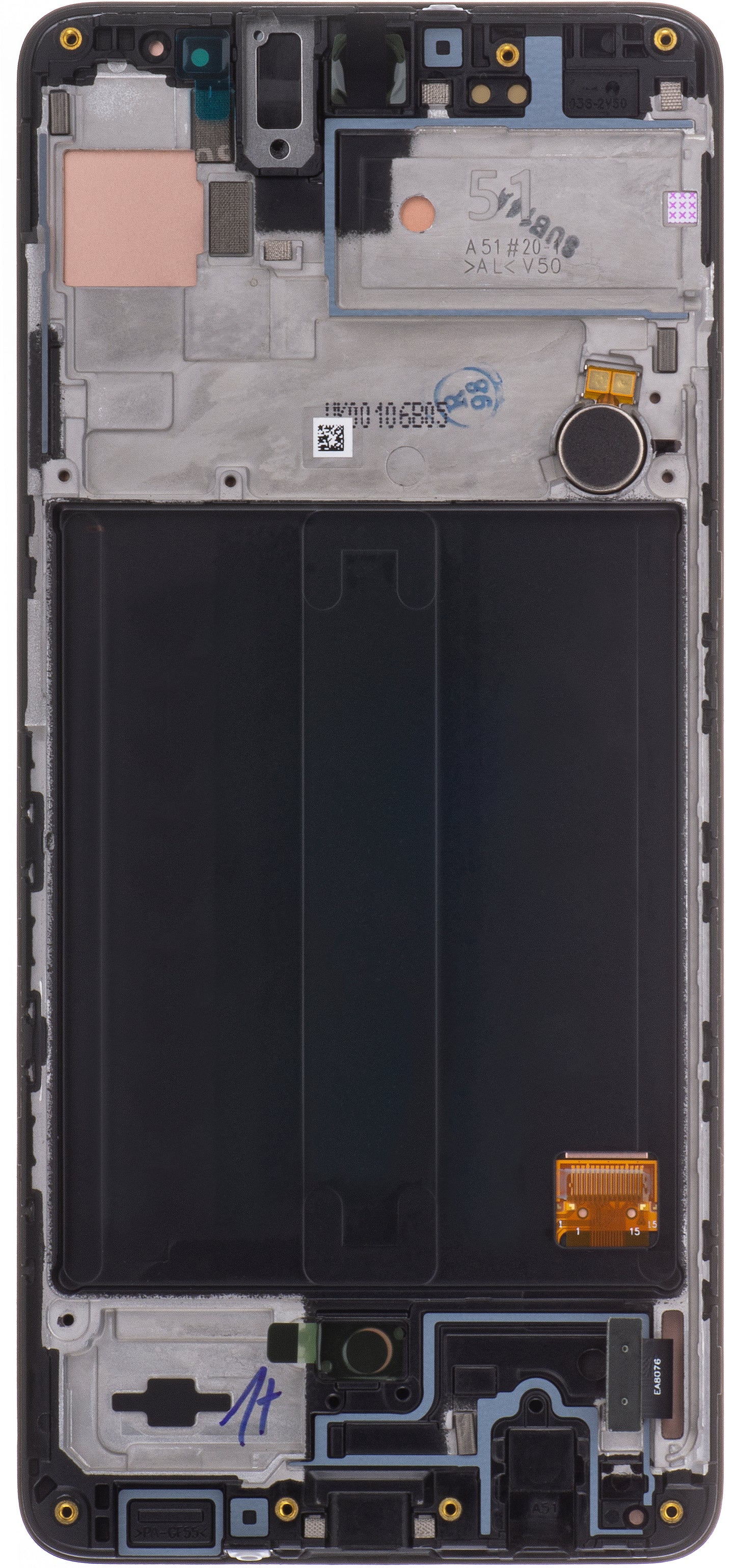 Touchscreen Display Samsung Galaxy A51 A515, with Frame, Black, Service Pack GH82-2161669A