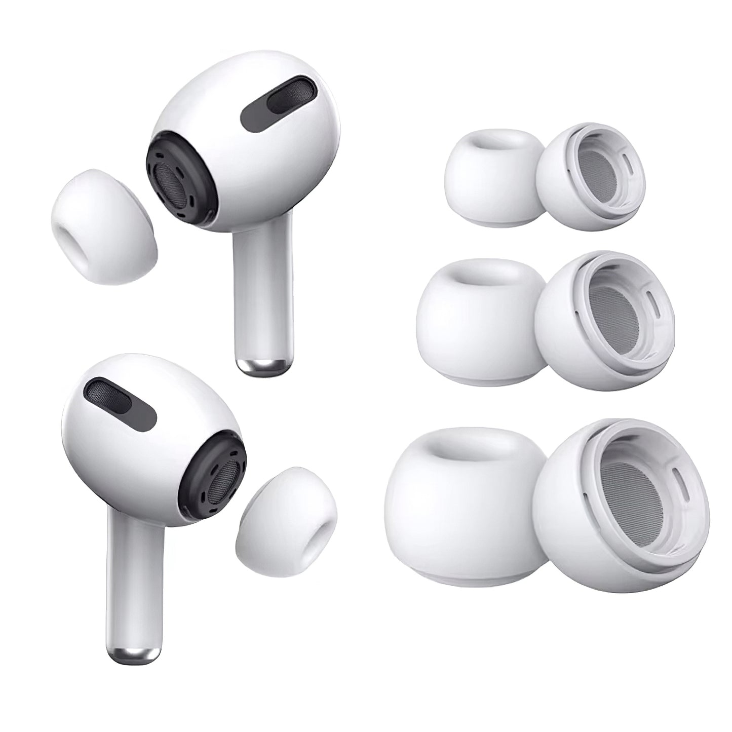 Tech-Protect Ear Tips for Apple AirPods Pro Series, Size S / M / L, White