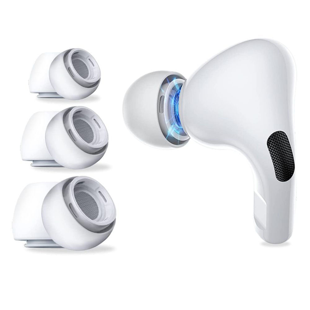 Techsuit ET1 Ear Tips for Apple AirPods Pro Series, Sizes XS / S / L, White