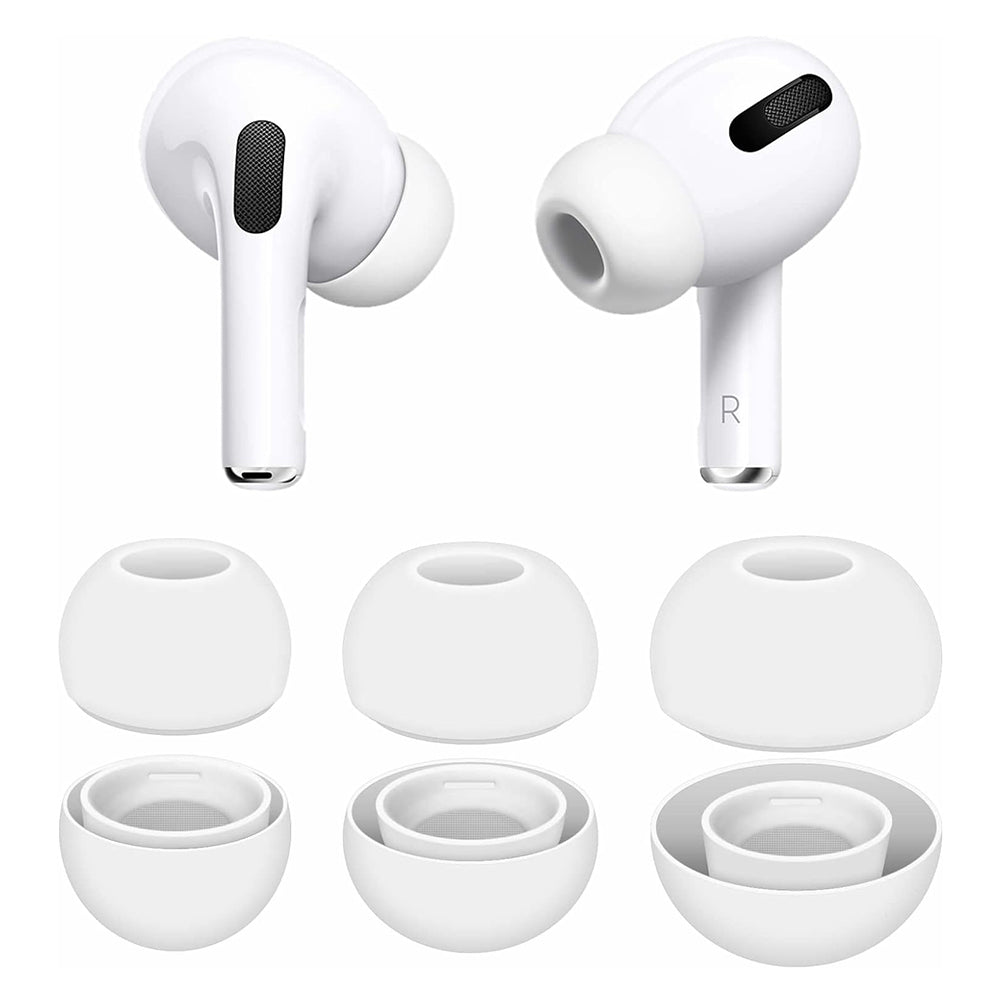 Techsuit ET1 Ear Tips for Apple AirPods Pro Series, Sizes XS / S / L, White
