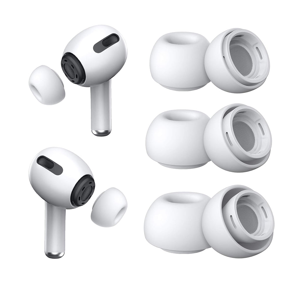 Techsuit ET1 Ear Tips for Apple AirPods Pro Series, Sizes XS / S / L, White