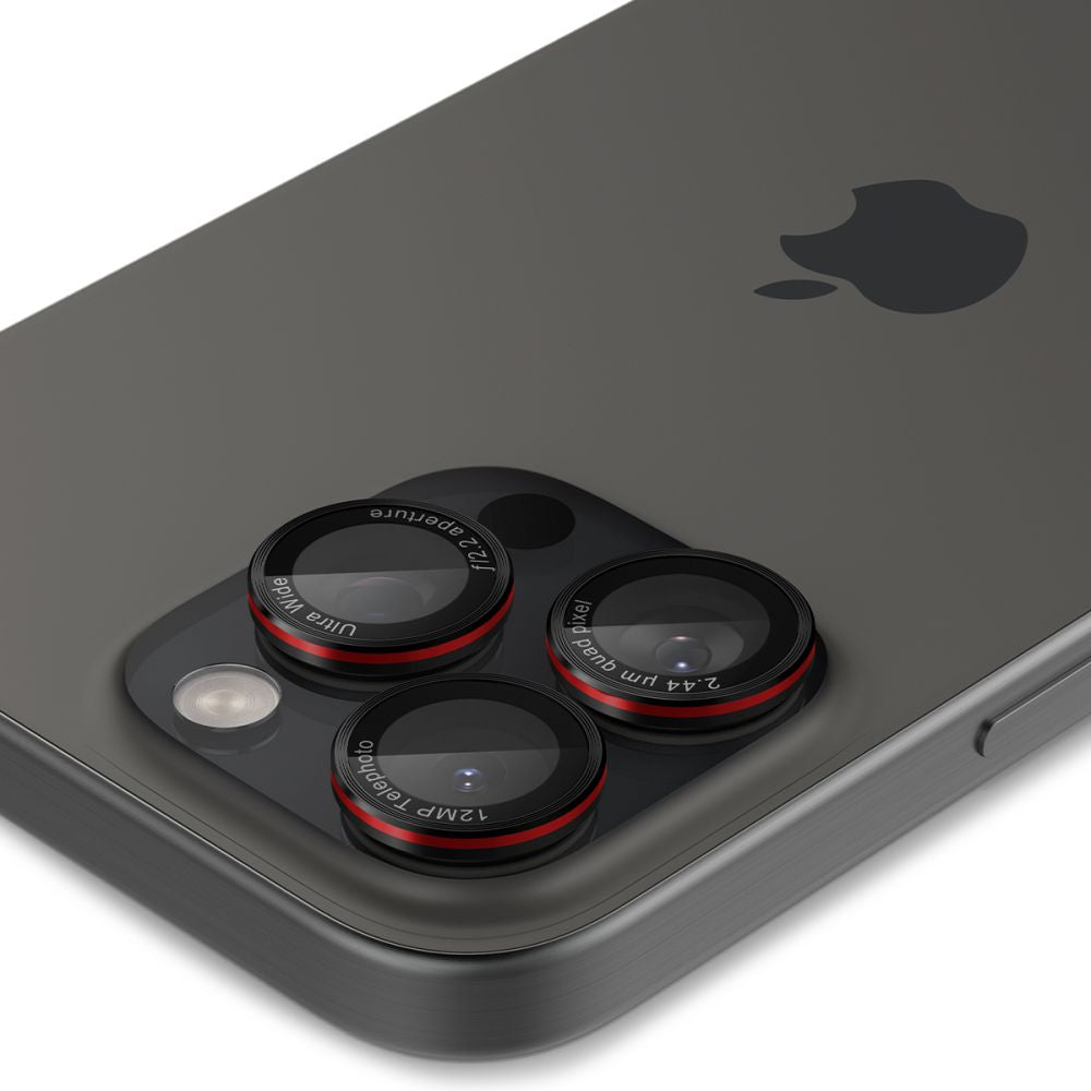 Spigen GlastR EZ FIT Optik Pro Rear Camera Protector for Apple iPhone 17 Pro Max, Tempered Glass, Set of 2 pieces, Red AGL05217